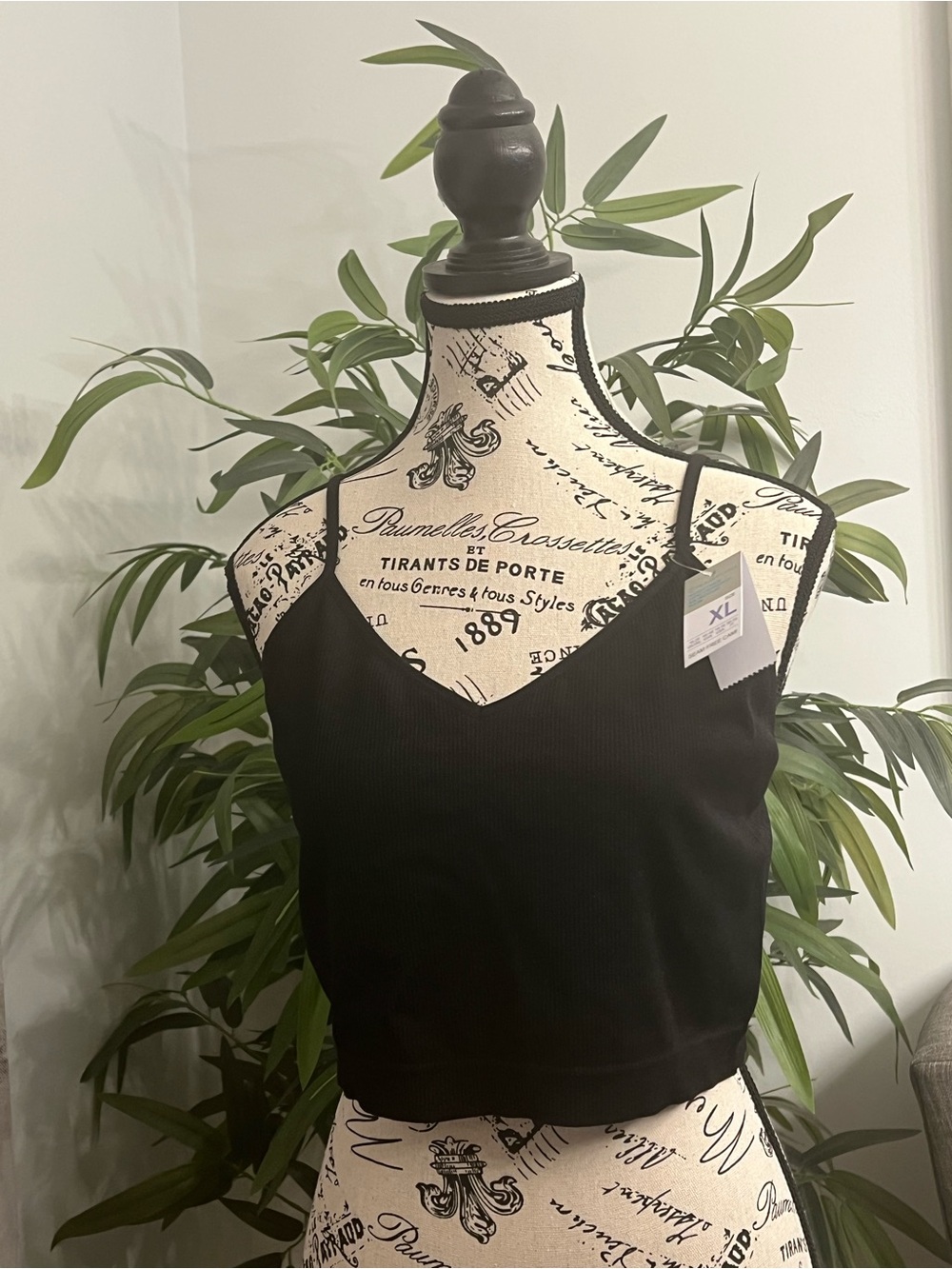 Primark Black Ribbed V-Neck Cami Top